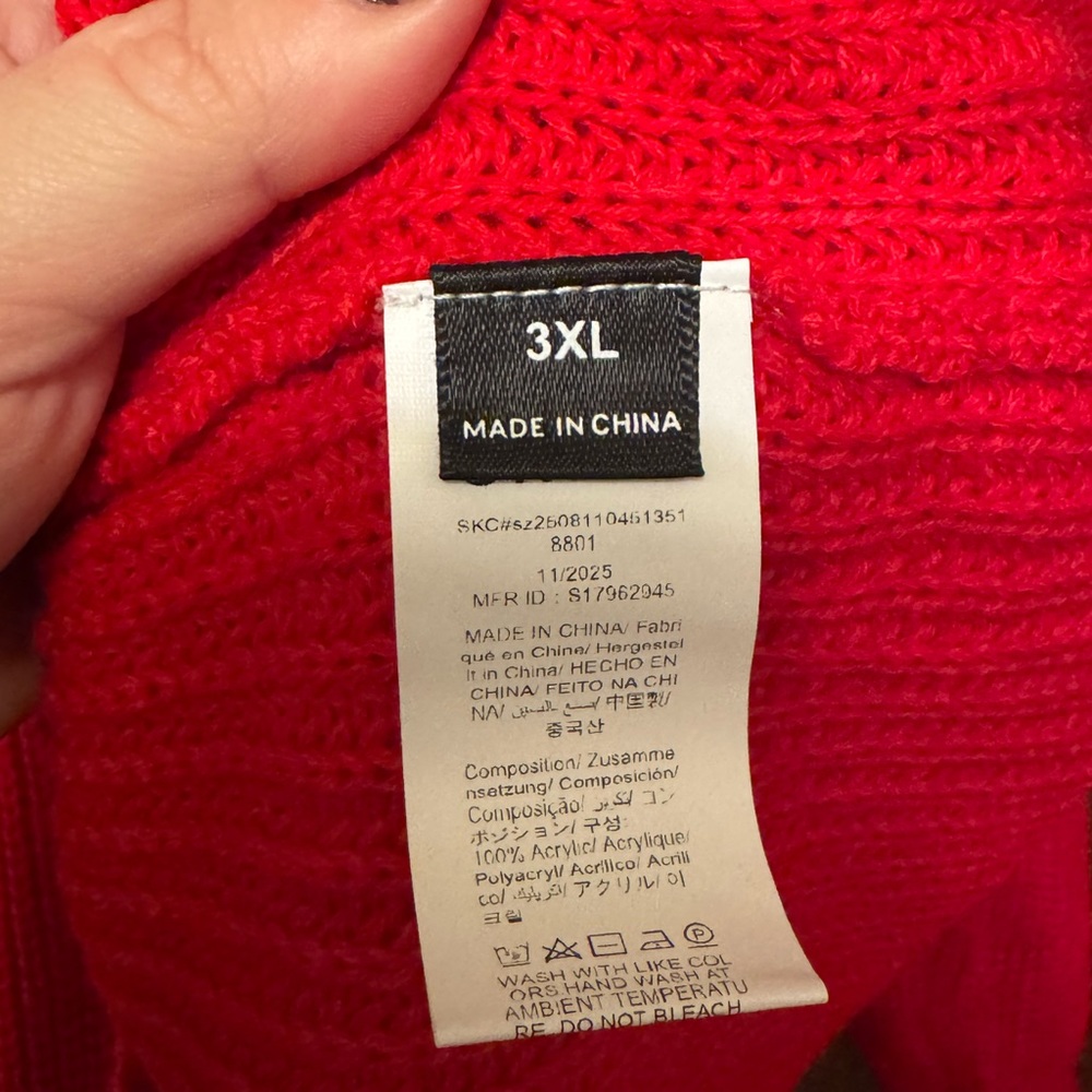 Women’s Red Plus Size Peplum Cardigan - 3XL - Picture 3 of 4